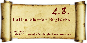 Leitersdorfer Boglárka névjegykártya